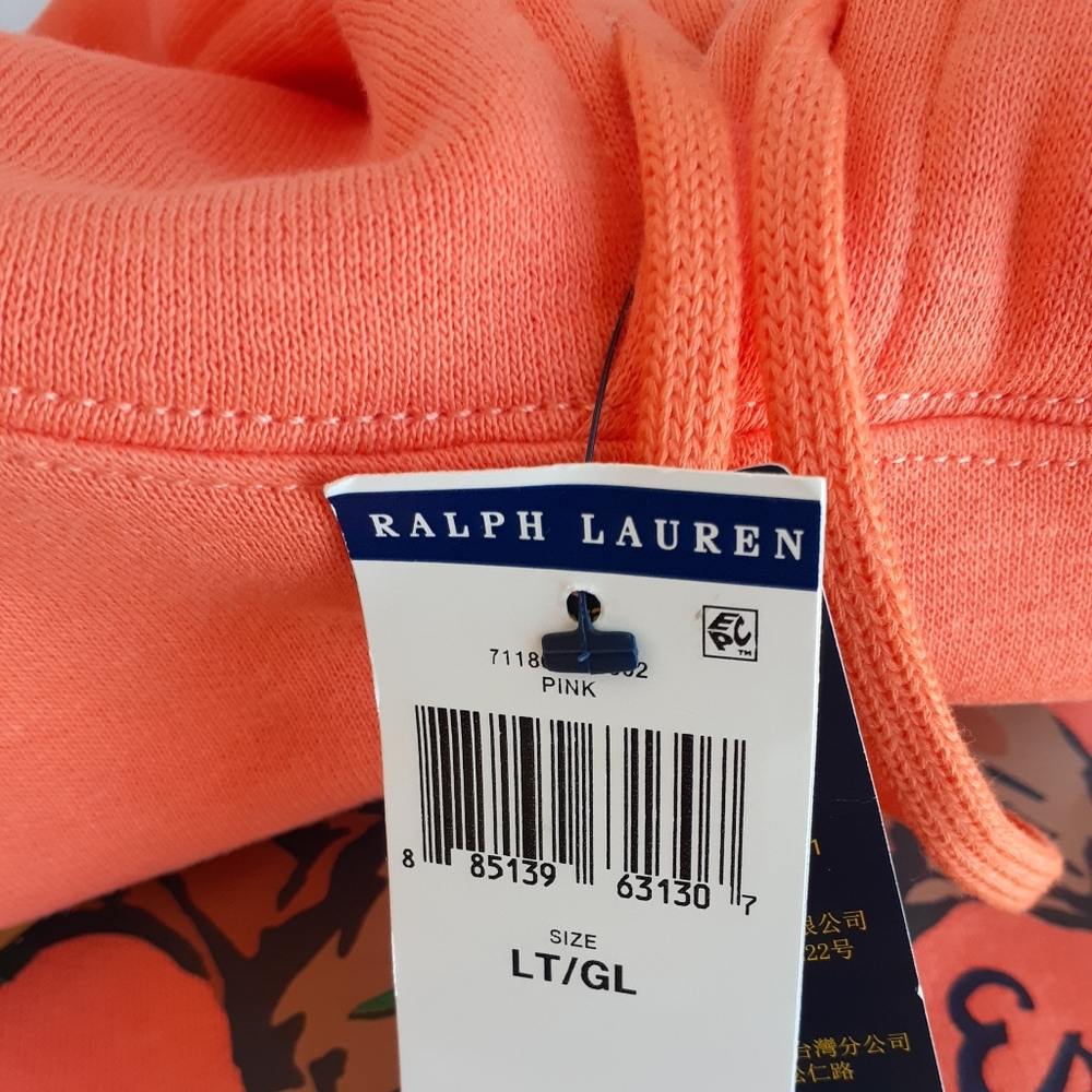 Polo Ralph Lauren Men's Orange Equestrian Riding Academy Hoodie Big & Tall LT - Picture 6 of 8